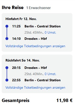 Gesamtbetrag Fahrt