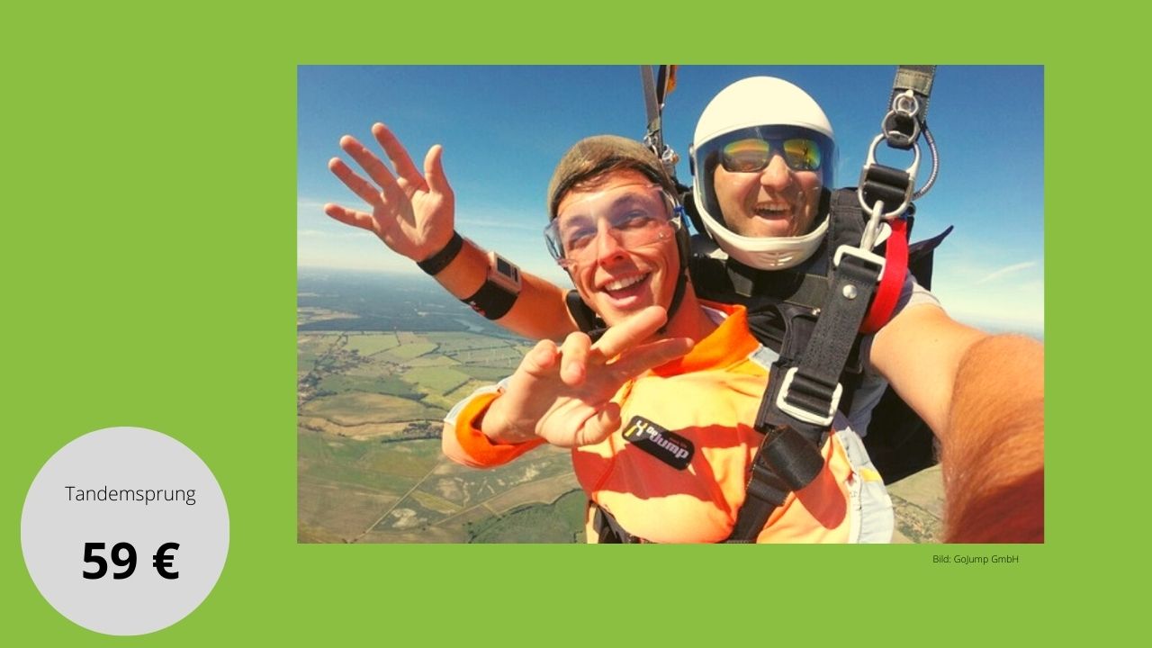 Der perfekte Deal! Trauen Sie sich! Tandemsprung, freier Fall für 59 €