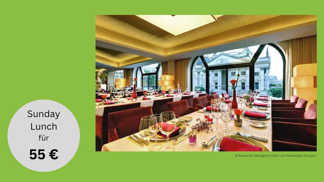 Lunch am Sonntag mit Live-Musik im Restaurant Beletage im Hilton Hotel Berlin