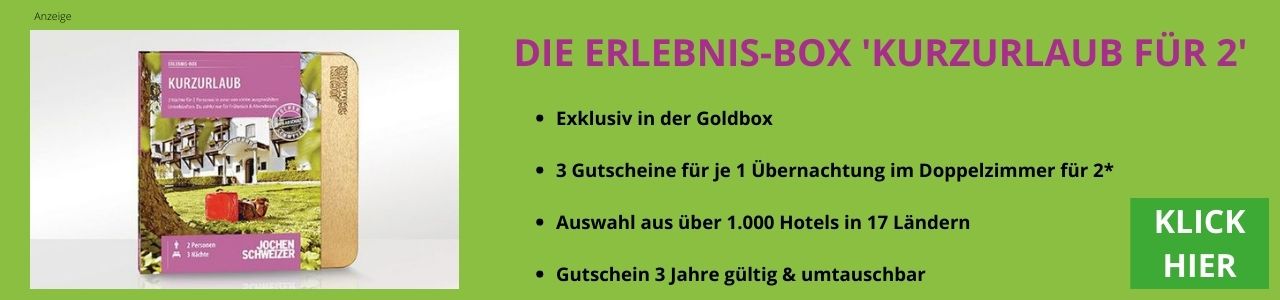 DIE ERLEBNIS BOX KURZURLAUB FÜR 2 von Jochen Schweizer