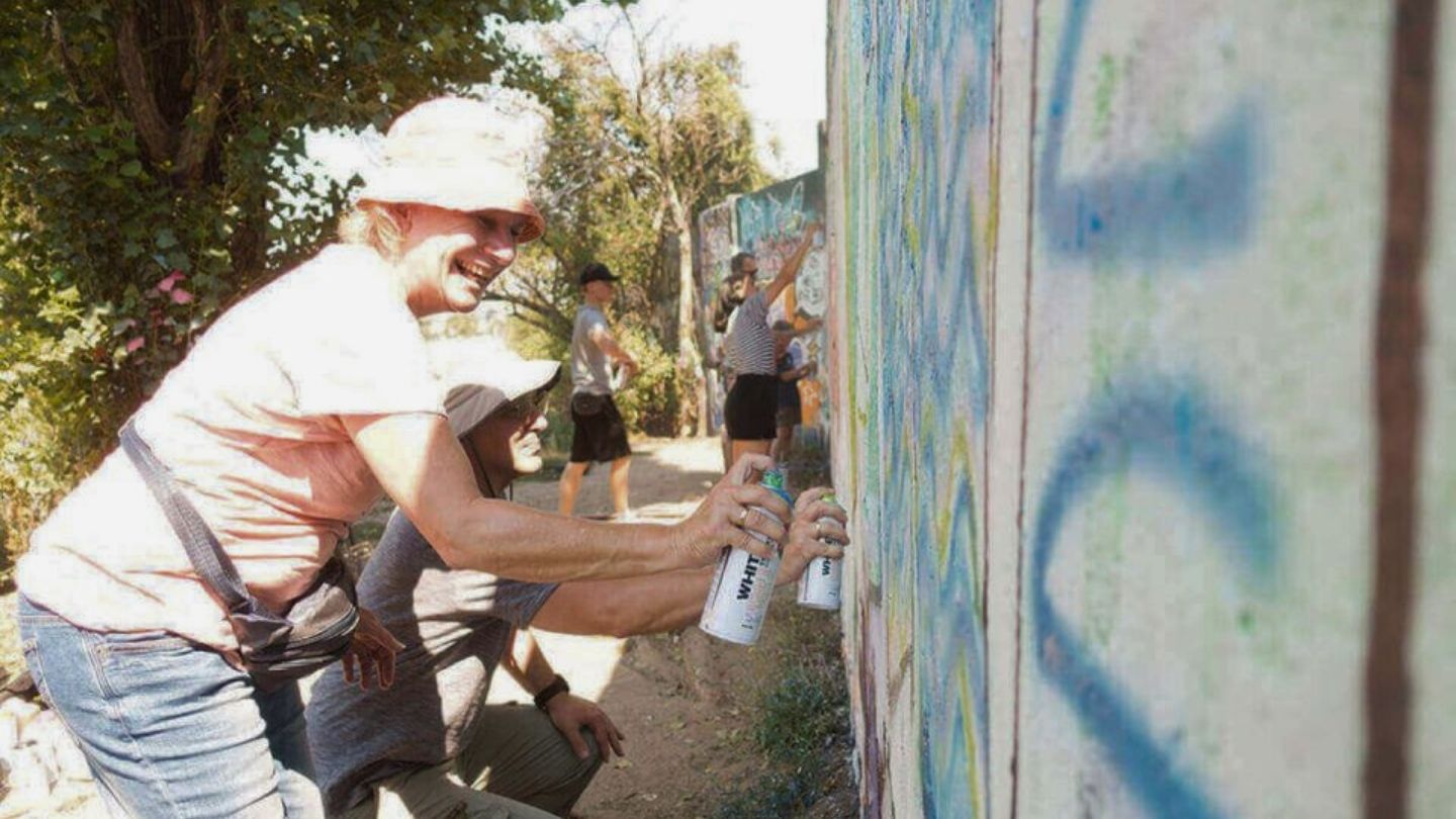 Graffiti-Workshop an der Berliner Mauer
