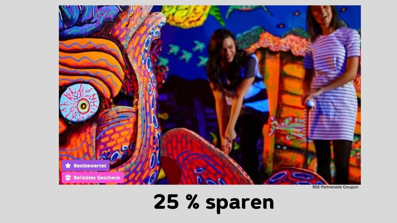 Indoor Schwarzlicht-Minigolf - Partnerseite Groupon