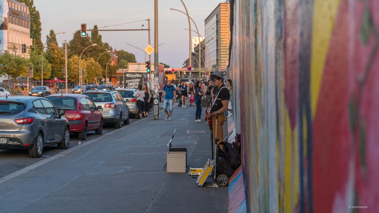 A Trabant breaks through the wall, the brotherly kiss between Honecker and Brezhnev,and more unique wall paintings at the East Side Gallery in Berlin.